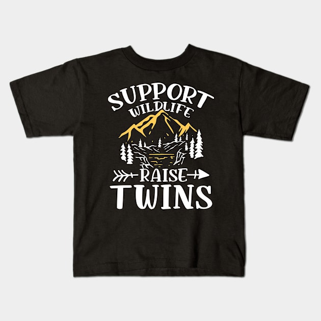 Support Wildlife Raise Twins Kids T-Shirt by AngelBeez29